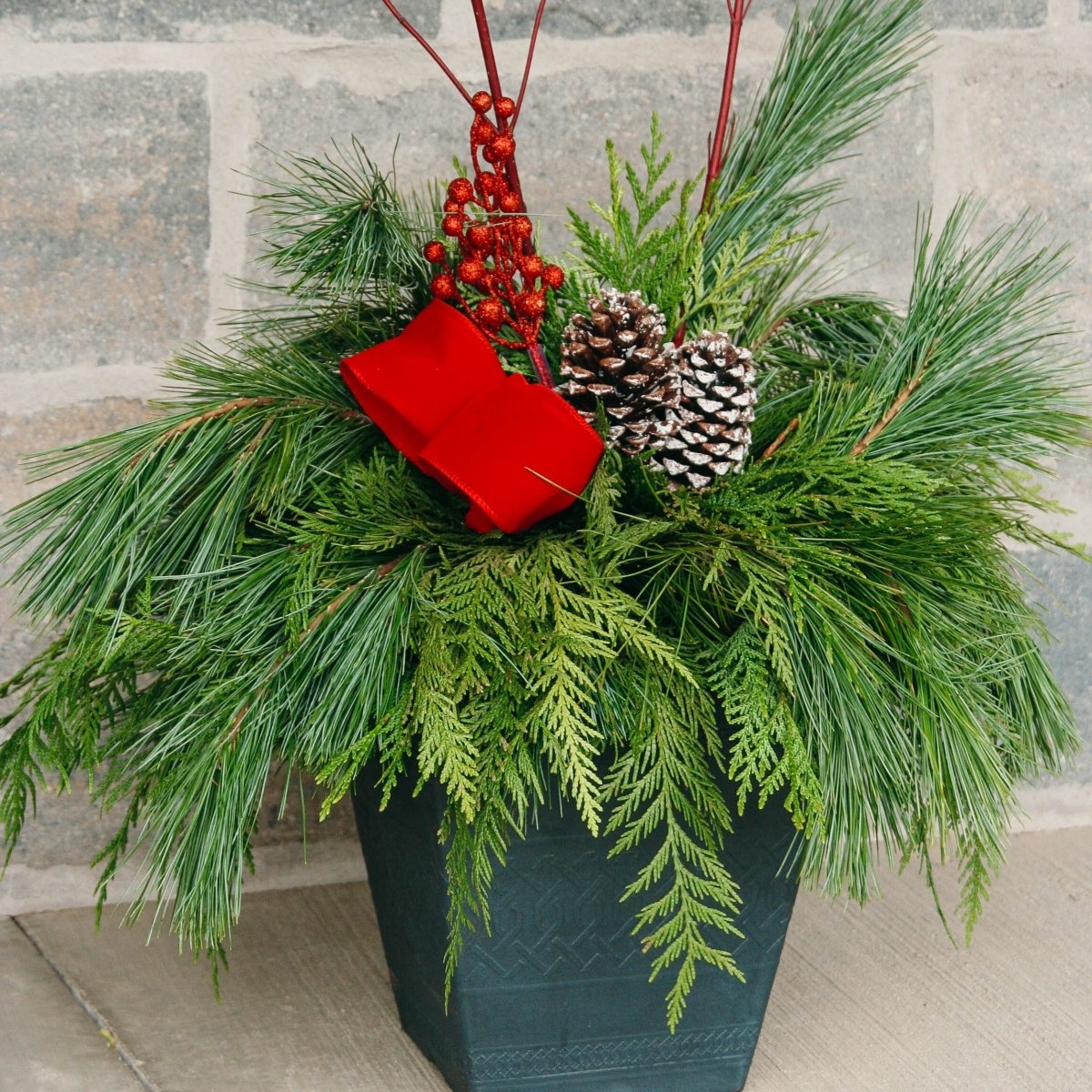 Classic Winter Porch Pot - LandscapeDirect