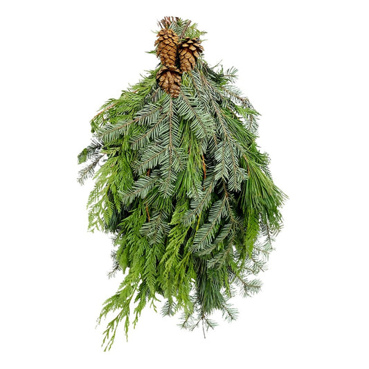 Traditional Evergreen Door Swag - 28 Inch - LandscapeDirect